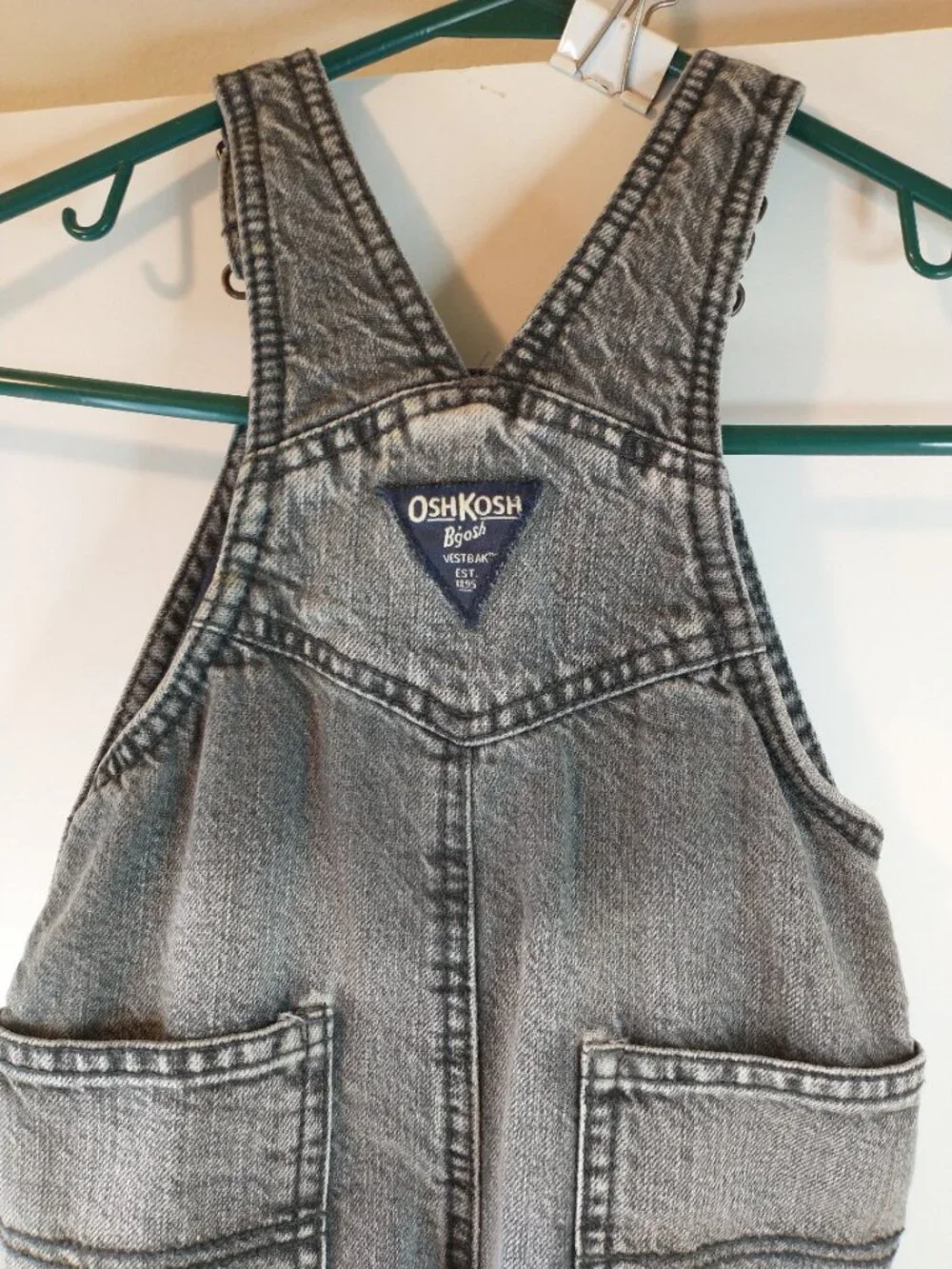 Vintage OshKosh B’gosh Vestbak Insulated Overalls Black Acid Wash Toddler 18M